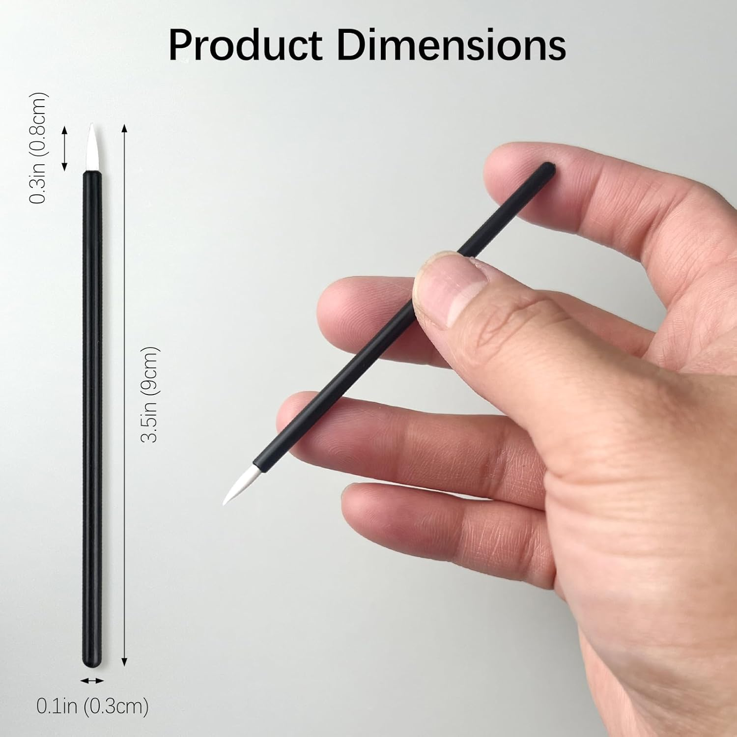 Jaasuee 100PCS Black Disposable Eyeliner Brushes, Cosmetic Eye Wands for Eyeliners, Lip Liners, Eye Makeup, Eyelashes, and Detail Painting, Makeup Brush Applicators image number 3