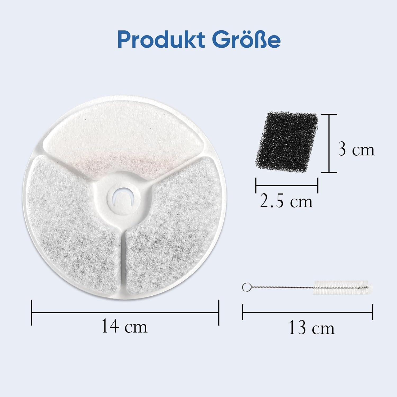 Herboom Pack of 28 Cat Fountain Filter Unit 3.0 with 1 Cleaning Brush, Drinking Fountain Filter Compatible with E Versweet Solo 2/Solo SE/3 Pro/2S/3 (14 Pieces Filters + 14 Pieces Sponge) image number 1