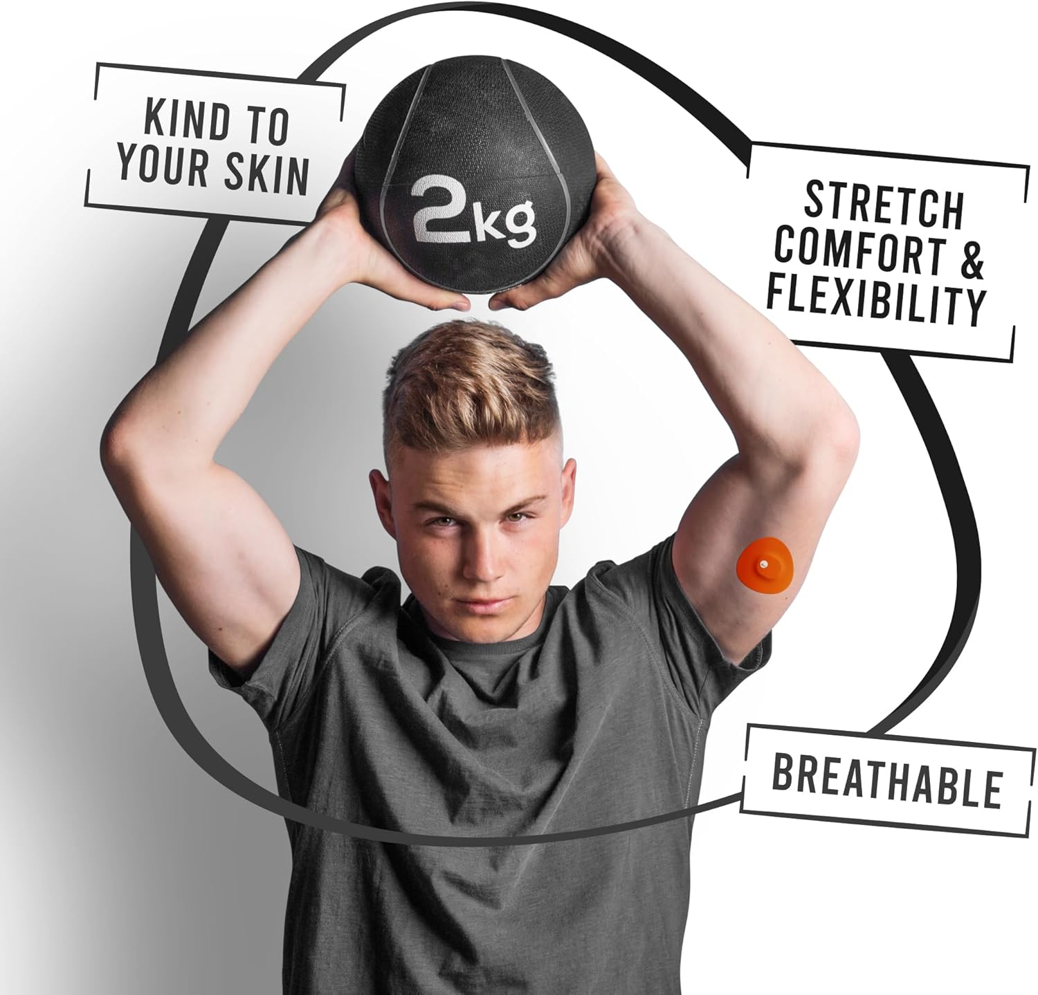 Not Just a Patch Dexcom G7 Adhesive Patches (20 Pack) &ndash; Stelo CGM Sensor Patches &ndash; Breathable & Sweatproof Design with Precision-Cut Hole for Ventilation, Secure Fit & Long-Lasting Hold &ndash; Multicolor - Black image number 5