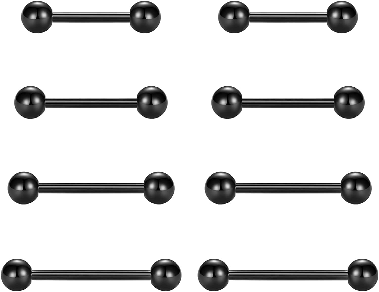 Briana Williams Nipple Rings Tongue Rings Stainless Steel Straight 14G Barbells Piercing Jewelry 12Mm,14Mm,16Mm,18Mm