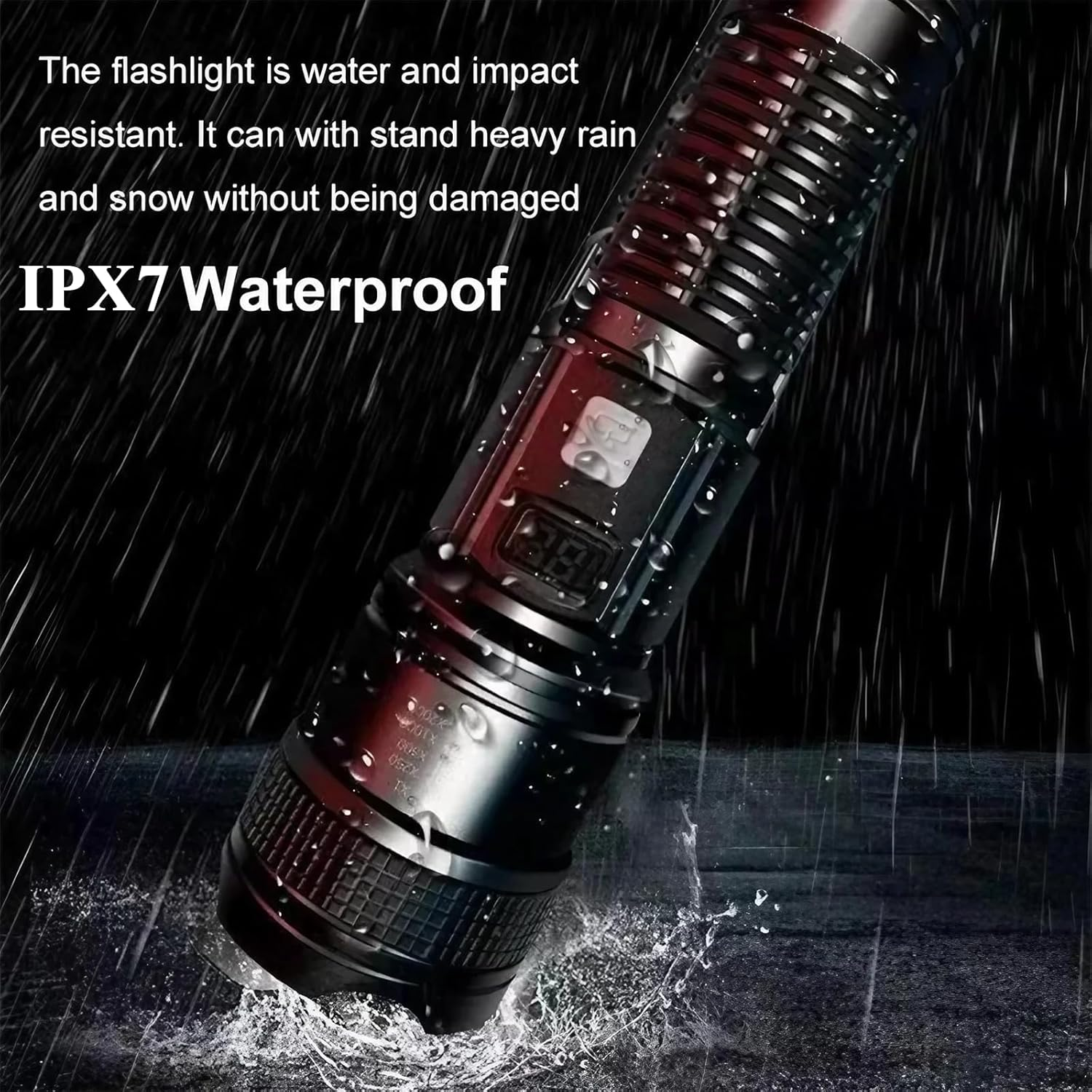 20000LM Super Bright LED Flashlight | USB-C Rechargeable & Waterproof (IPX7) | Adjustable Zoom & 5 Modes | Power Bank with Battery Display | for Camping, Cycling, Home/Car Emergency Survival Gear image number 1