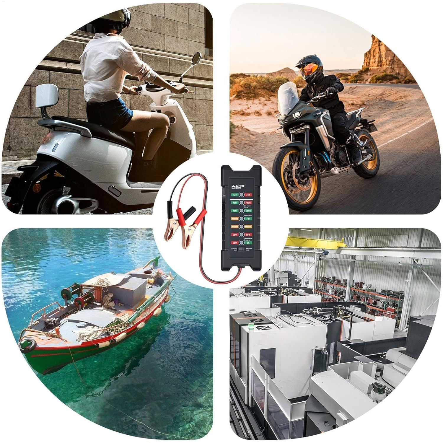 Car Battery Tester - 12V/24V Battery Voltage Tester,Alternator Battery Tester for Car, Motorcycle, Boat image number 3