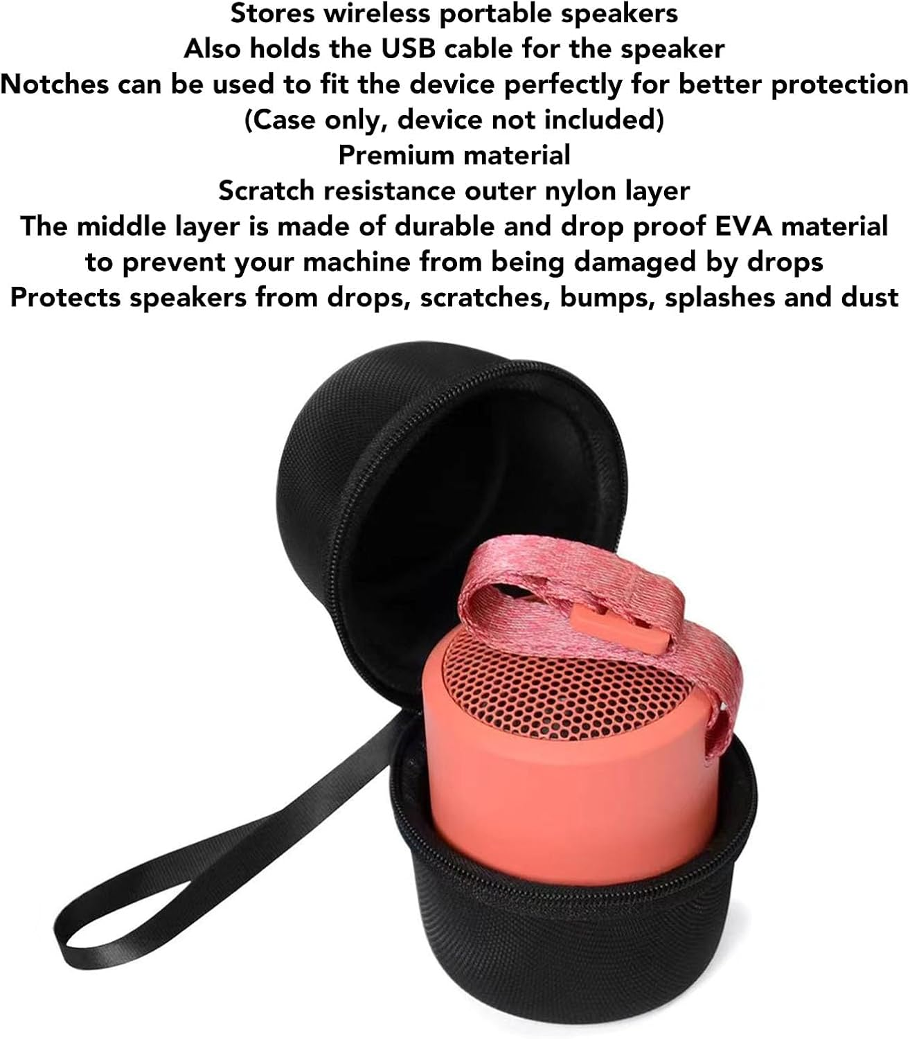 Carrying Case for SRS XB100/XB12/XB13 Speaker, Waterproof EVA Hard Case, Hard Shell Protective Storage Travel Case, Black