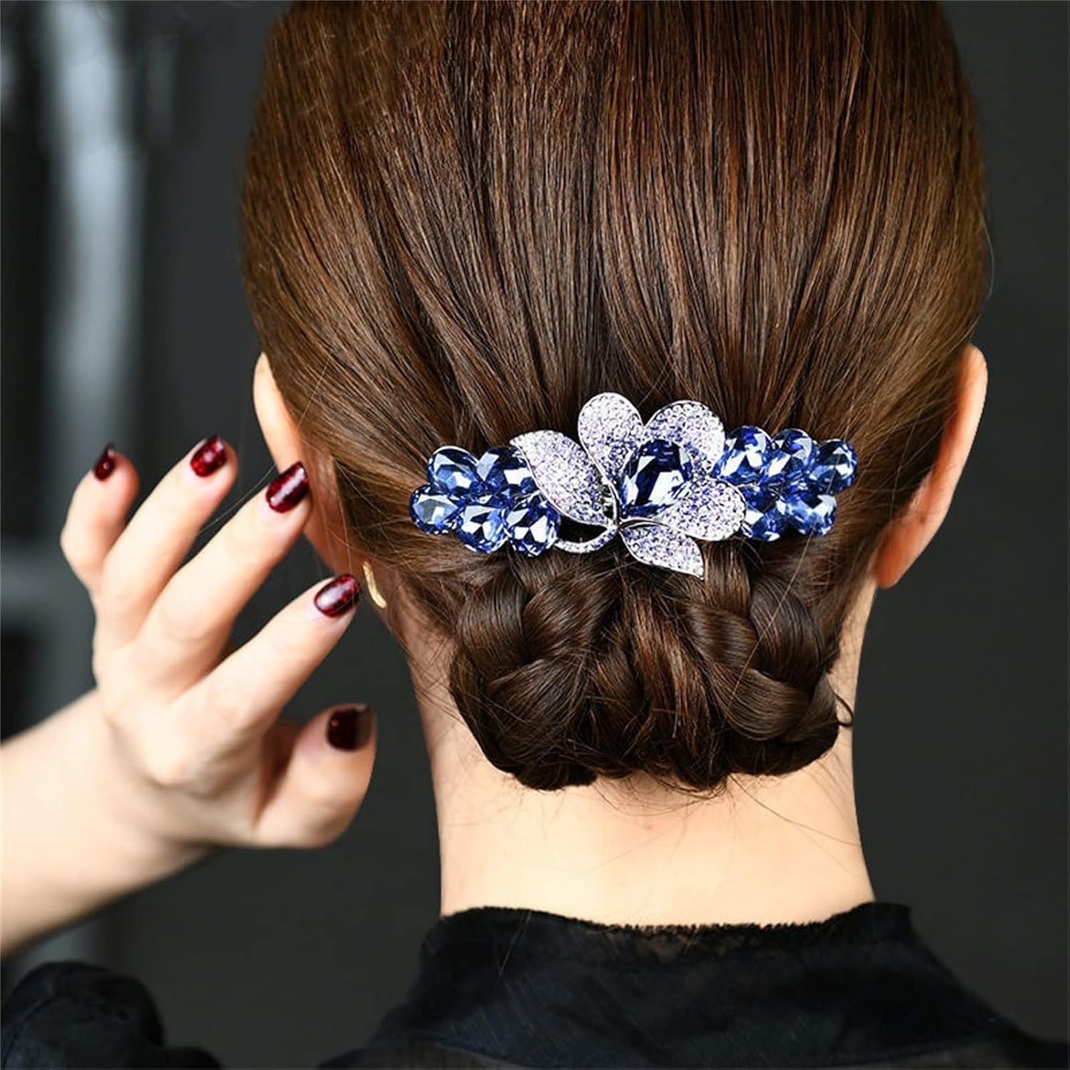 Violet Flower Woman Hair Clips, Hair Accessories, Decorative Hair Clips Girls Women,Violet image number 1