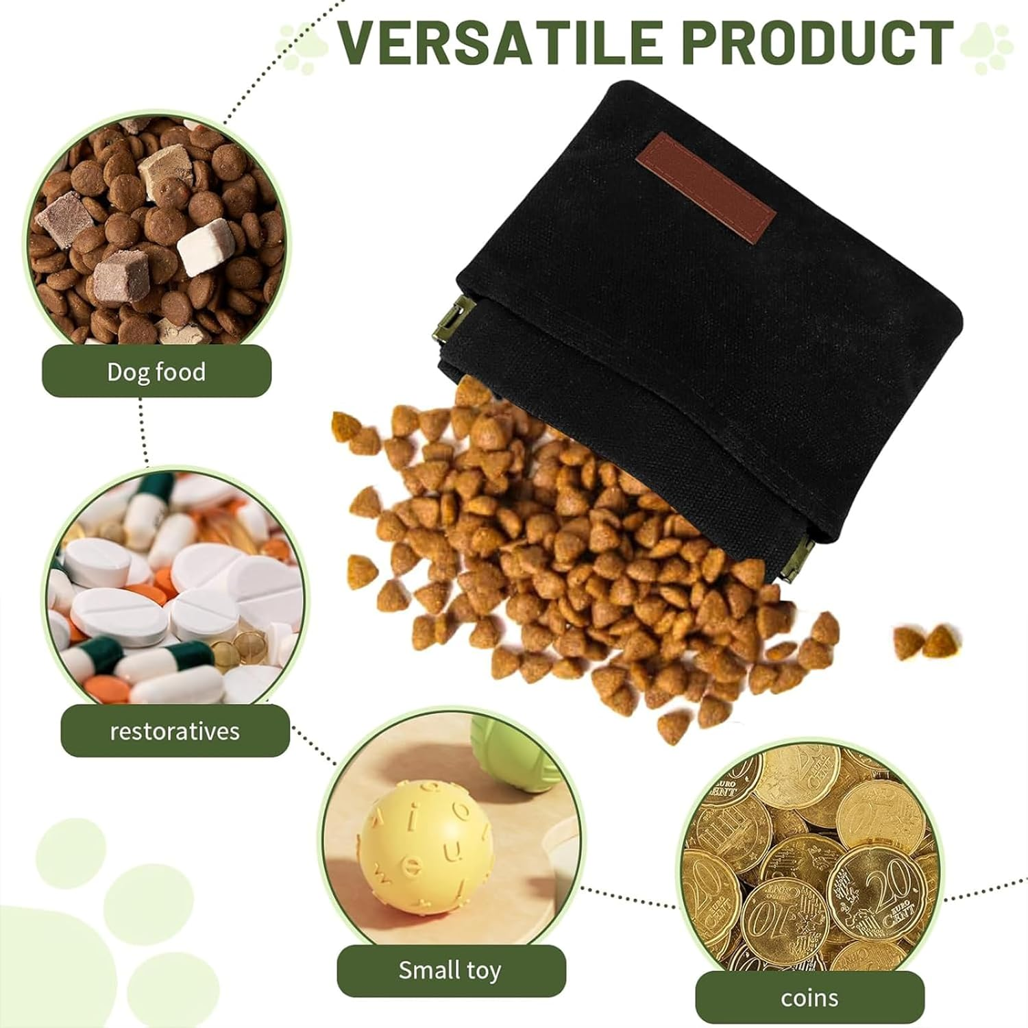 Yeanifeana 2-Pack Dog Treat Bags with Carabiner Clips, Auto-Closing Leak-Proof Pet Training Pouch, Hands-Free Dog Walking Accessories for Outdoor Hiking, Puppy Travel & Daily Training image number 3