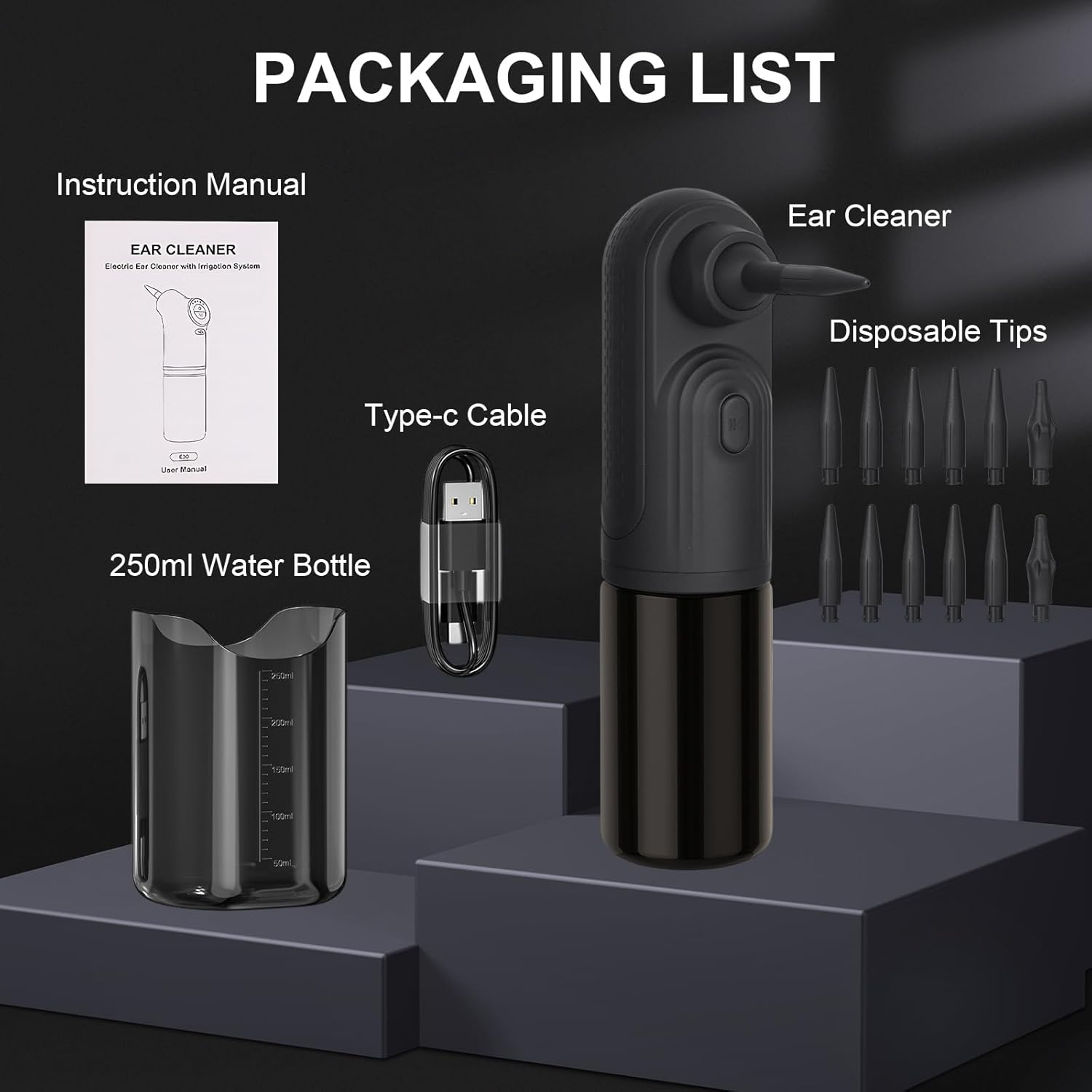 Colexy Ear Wash, Ear Cleaner, 4 Modes, Ear Cleaning with Washable Replacement Heads for Home Use by Adults and Children image number 5