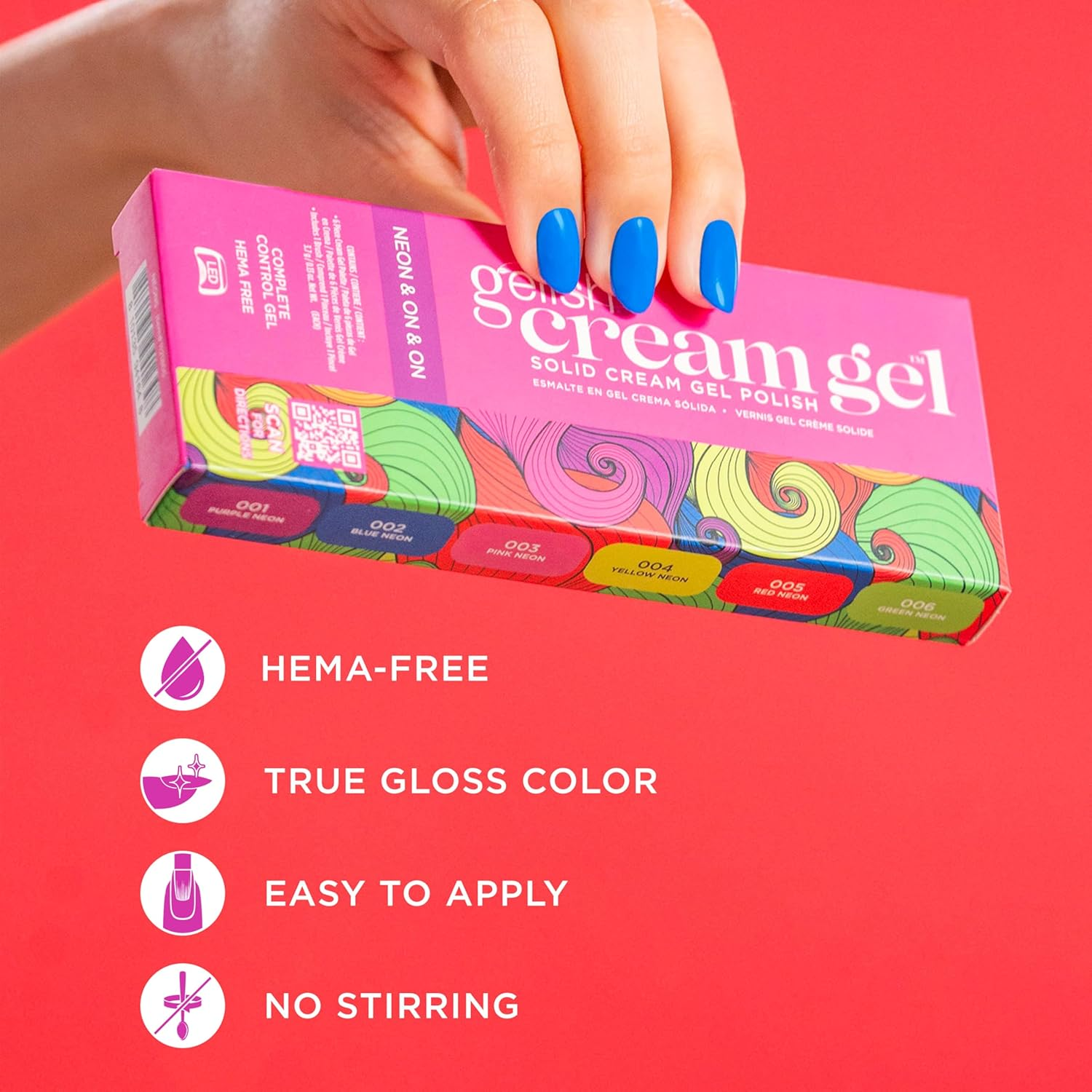 Gelish Cream Solid Nail Gel Polish Neon & on & on 6Pc Palette image number 2