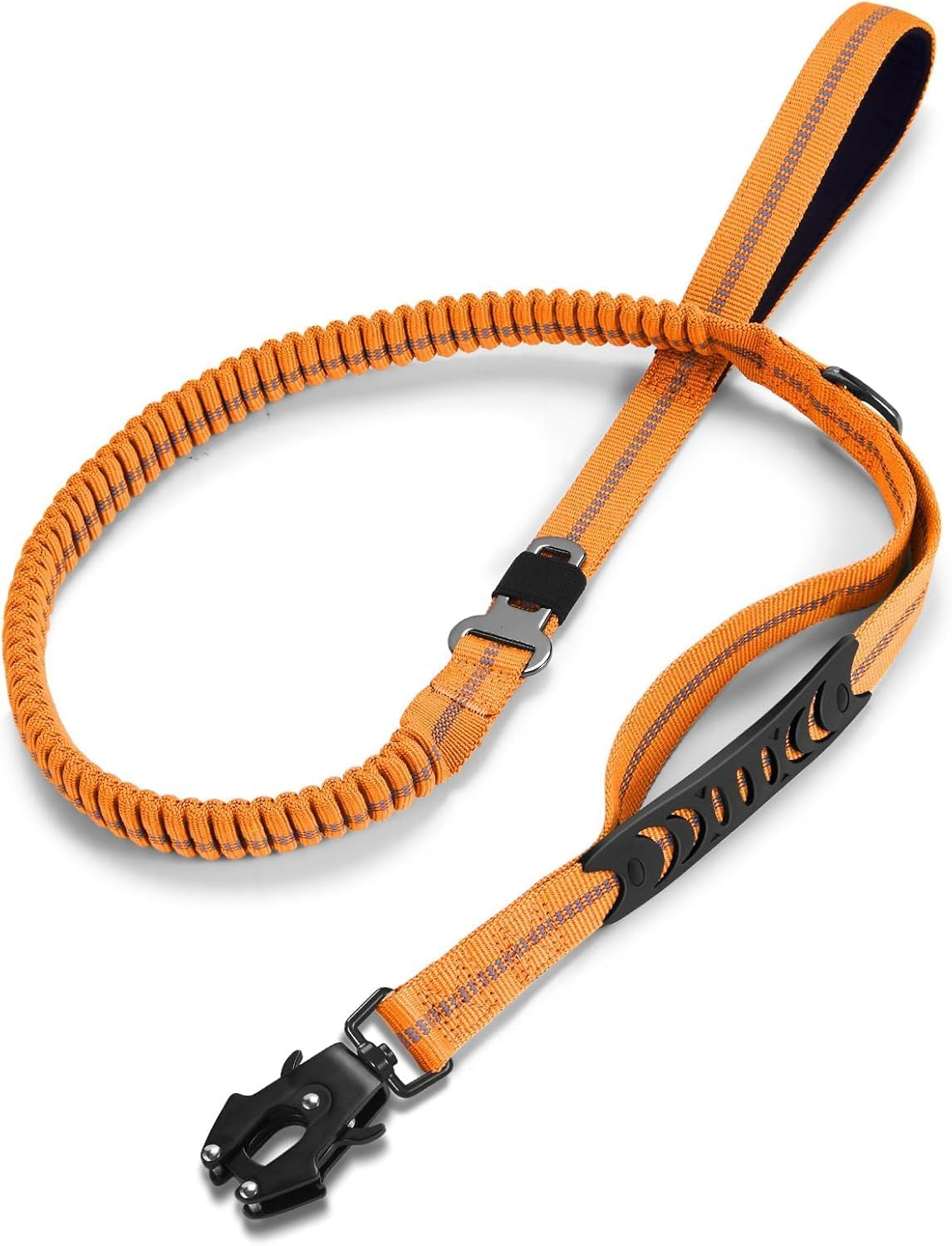 Heavy-Duty Dog Leash, 4-6 Feet Shock-Absorbing Tactical Dog Leash, Advanced Simple Metal Clips and No Traction Reflective Leash, Suitable for Middle-Sized and Large Dogs (Hyena Brown).