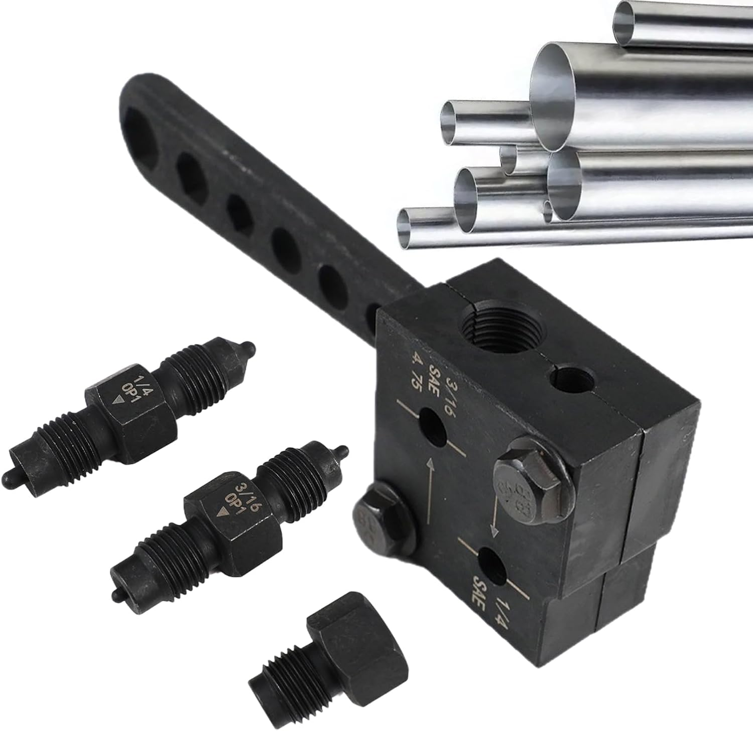 Ocastuted Brake Flaring Tool, Professional Brake Flare Tool Kit, Manual Tubing Set for Copper Pipe Vehicle Automotive Men Car image number 1