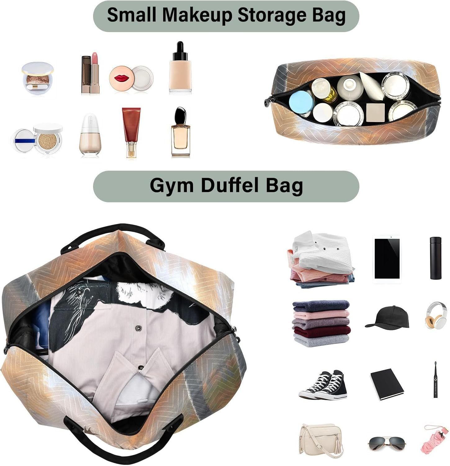 XYMZR Large Travel Duffel Bag, Moose on Rock Sports Tote Gym Bag, Shoulder Weekender Overnight Bag for Women Men, Carry on Luggage with Toiletry Bags, Multi-Colored, Multi-Colored