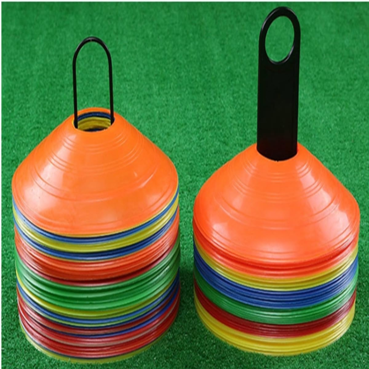 20 Pcs Soccer Markers Disc,Pro Disc Cones,Agility Soccer Training Cones,Obstacle Marker Disc,For Basketball Football Skating Running Drills Sports Games(5 Colors) image number 6