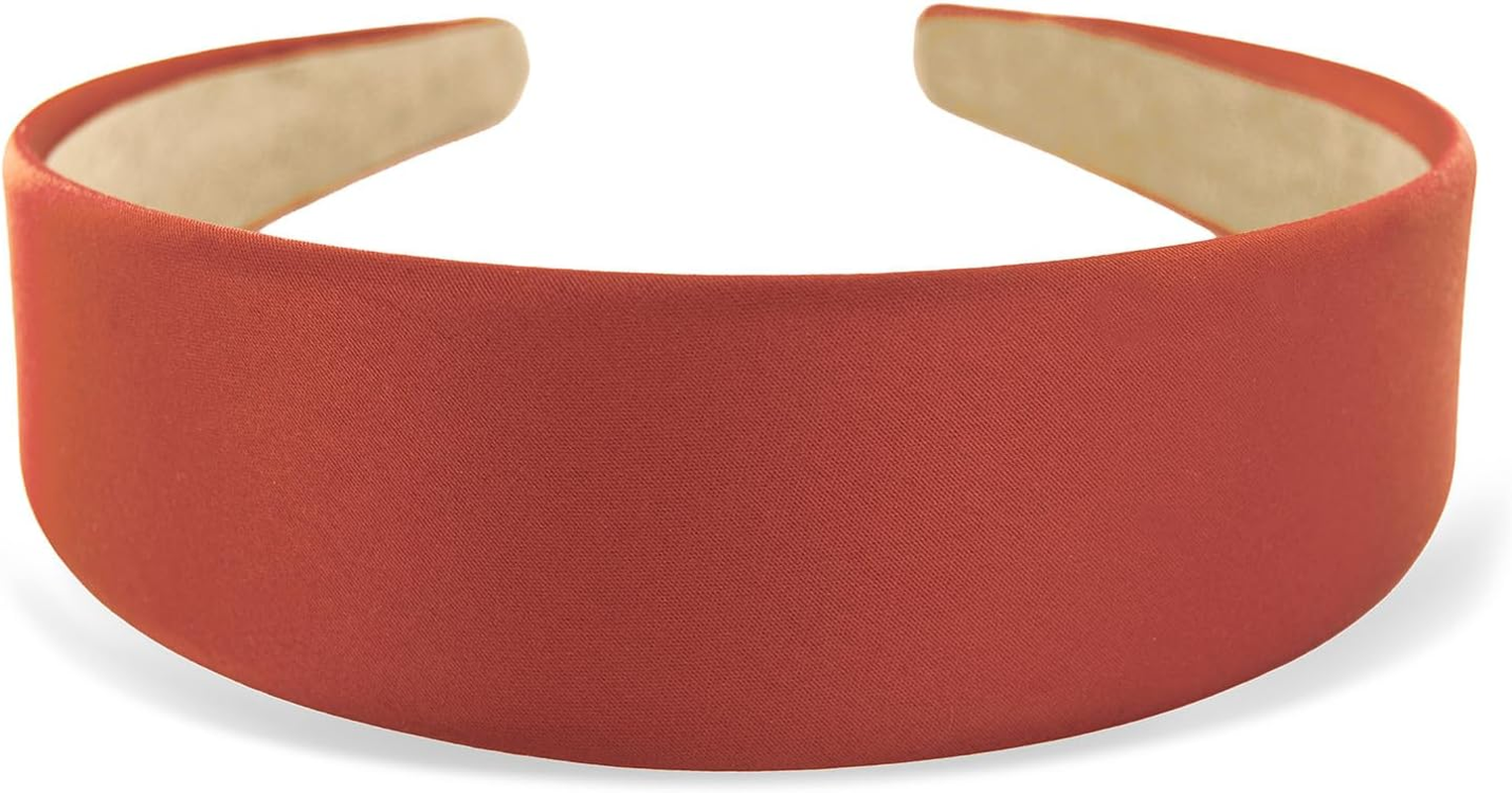 Axy HRK1 Wide Satin Covered Hair Band Vintage Classic Look Hair Band Headband (Earth Orange) - Beige image number 3