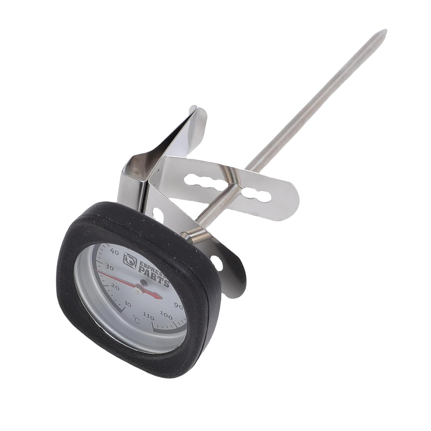 Pomya Read Milk Frothing Thermometer with Clamp/Holder for Coffee Lovers and Baristas 304 Stainless Steel (Red)