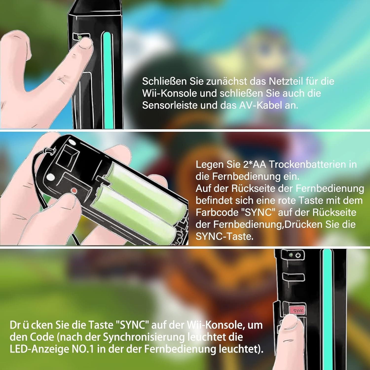 Wii Controller 2 Pack - Wii Remote with Silicone Case and Wrist Strap (Black+White) image number 4