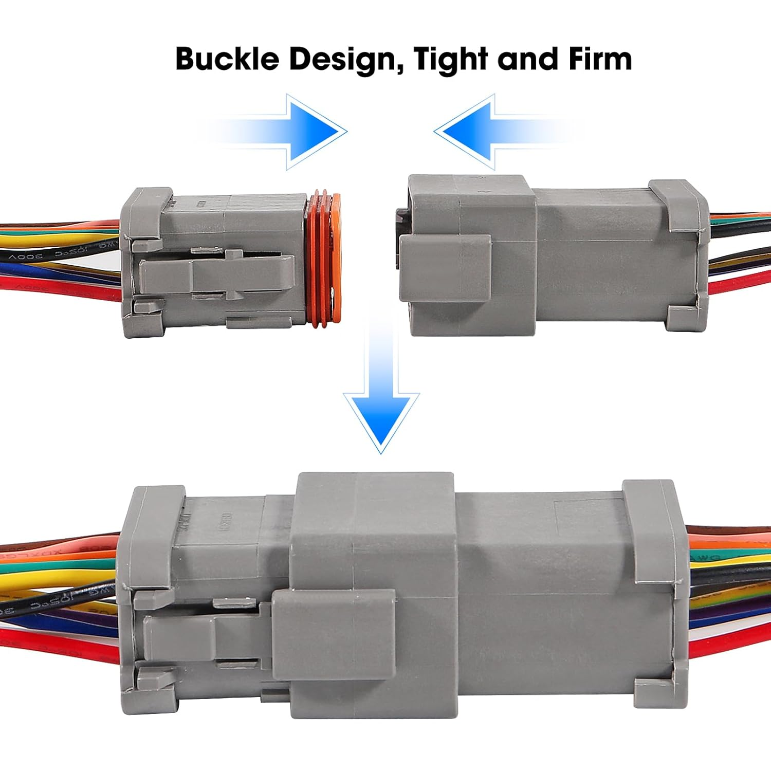 2 Pair 12 Pin Connector Wiring 12 Wire Way Waterproof Automotive Electrical Connector 16 AWG Male Female Plug Wiring Harness for Car Truck Boat image number 5
