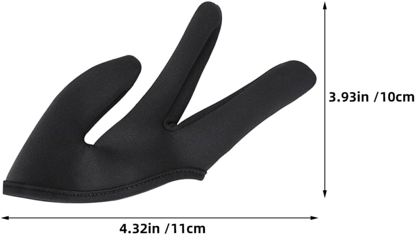 ERINGOGO 2Pcs Heat-Resistant Gloves for Hair Styling Three-Finger Design Black Insulation Gloves for Curling Wand and Straightener Suitable for Professional Hairdressers image number 6
