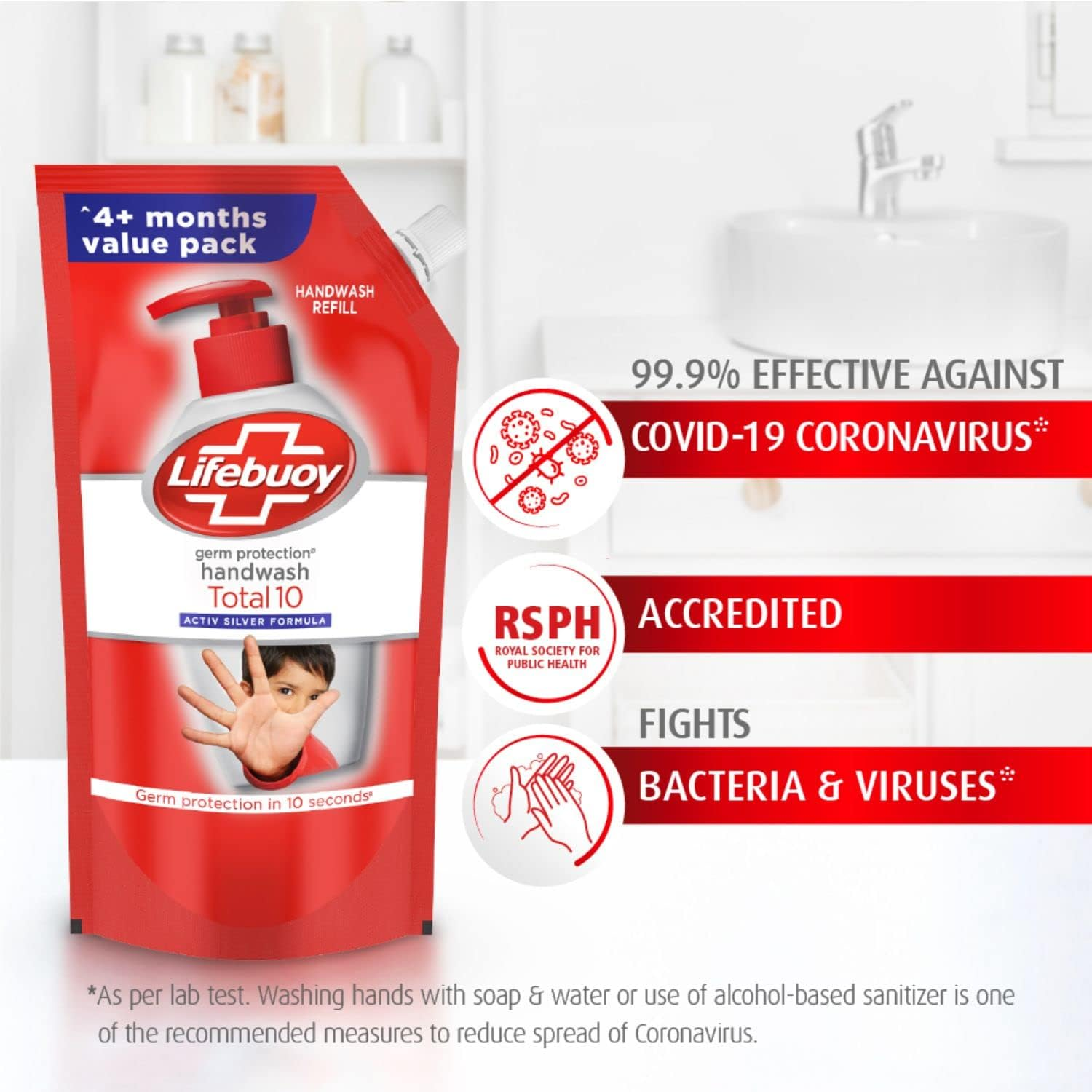 Lifebuoy Total 10 Handwash Refill, 2 Ltr image number 3