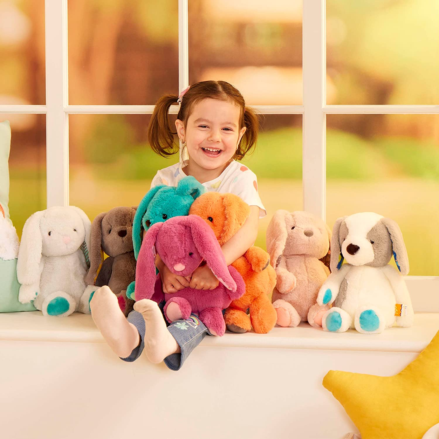 B. Toys &ndash; 12-Inch Plush Bunny Soft & Cuddly Plush Rabbit Toy Washable &ndash; Happy Hues &ndash; Grey Bunny &ndash; 0 Months+ image number 3