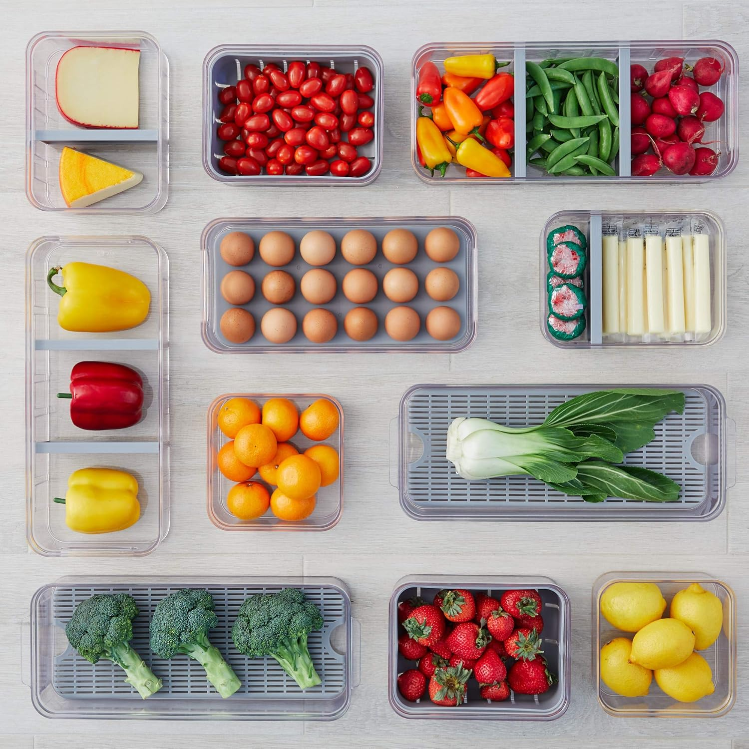 Idesign Crisp Bpa-Free Plastic Produce Storage Bin - 8.32" X 6.32" X 3.76", Clear/Gray - Egg Bin image number 5