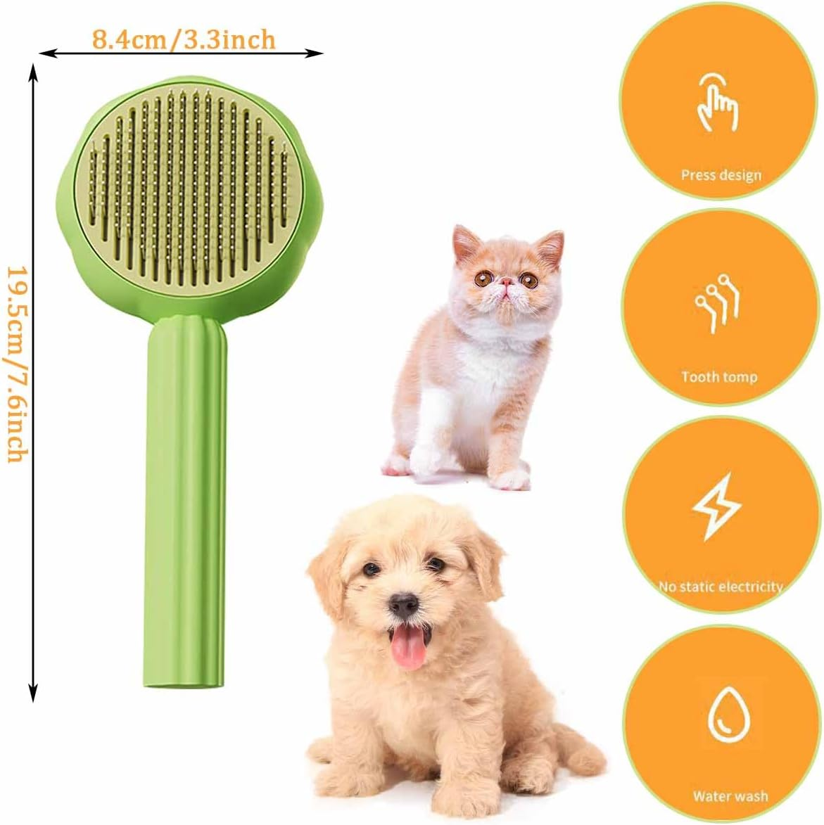 Flower Style Dog Brush Cat Brush,For Long & Short Haired Dogs Cats, Dog Grooming Brush for Shedding, Cat Grooming Brush Remove Loose Hair and Massage, Pet Grooming Brush image number 5