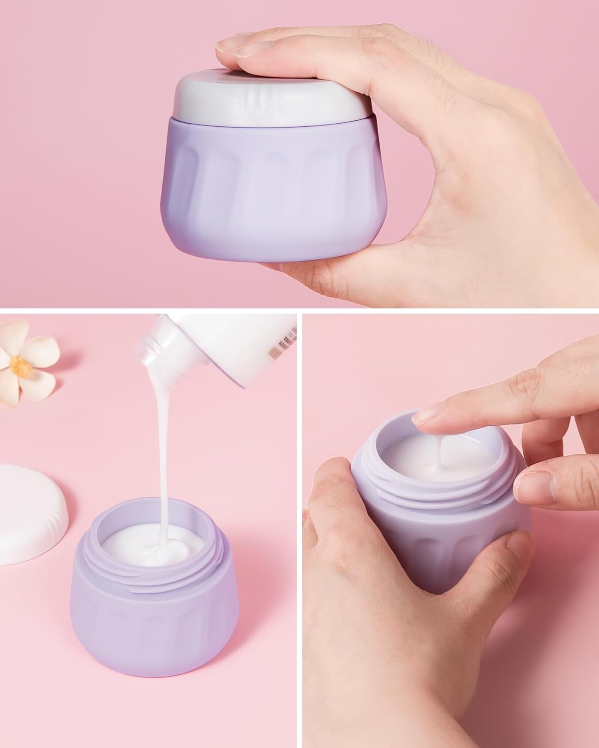 Mrsdry Travel Bottles for Toiletries 8 Pack, Travel Size Toiletries, Tsa Approved Travel Size Containers 3Oz, with Travel Essentials Clear Bag, Leak Proof Silicone Squeezable Creams Jars image number 4