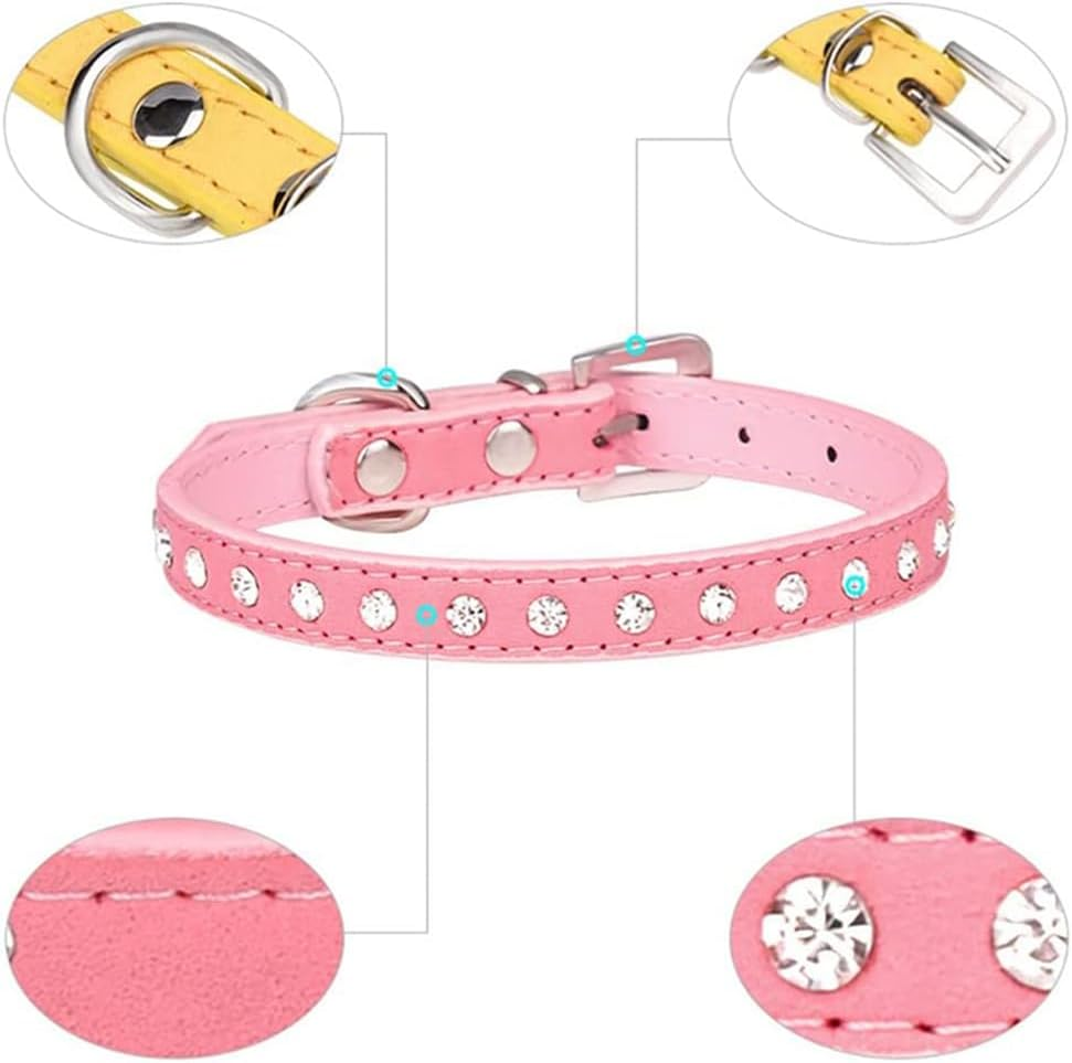 Small Dog Collar Rhinestone Funny Cat Kitten Adjustable XS Puppy Medium Boys Girls Women Black Small Dog Collar