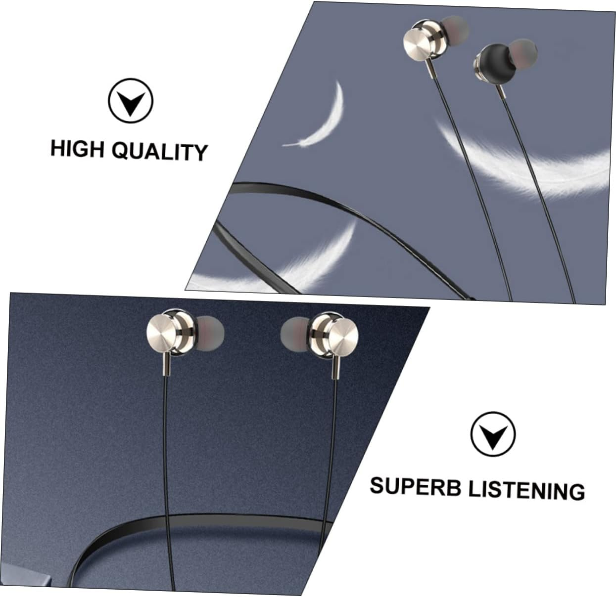 IWOWHERO Neck Hanging Waterproof Wireless Headphone 5.0 Stereo Sports Earpiece Magnetic In-Ear Earbud for Active Lifestyle Black image number 2