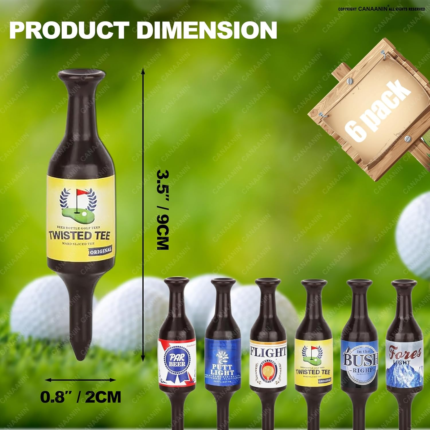 Beer Bottle Golf Tees Golf Funny Golfer Father Men Women - Sturdy Unbreakable Recyclable Golf Tee Great Father'S Day Golfers Birthday Presents image number 2