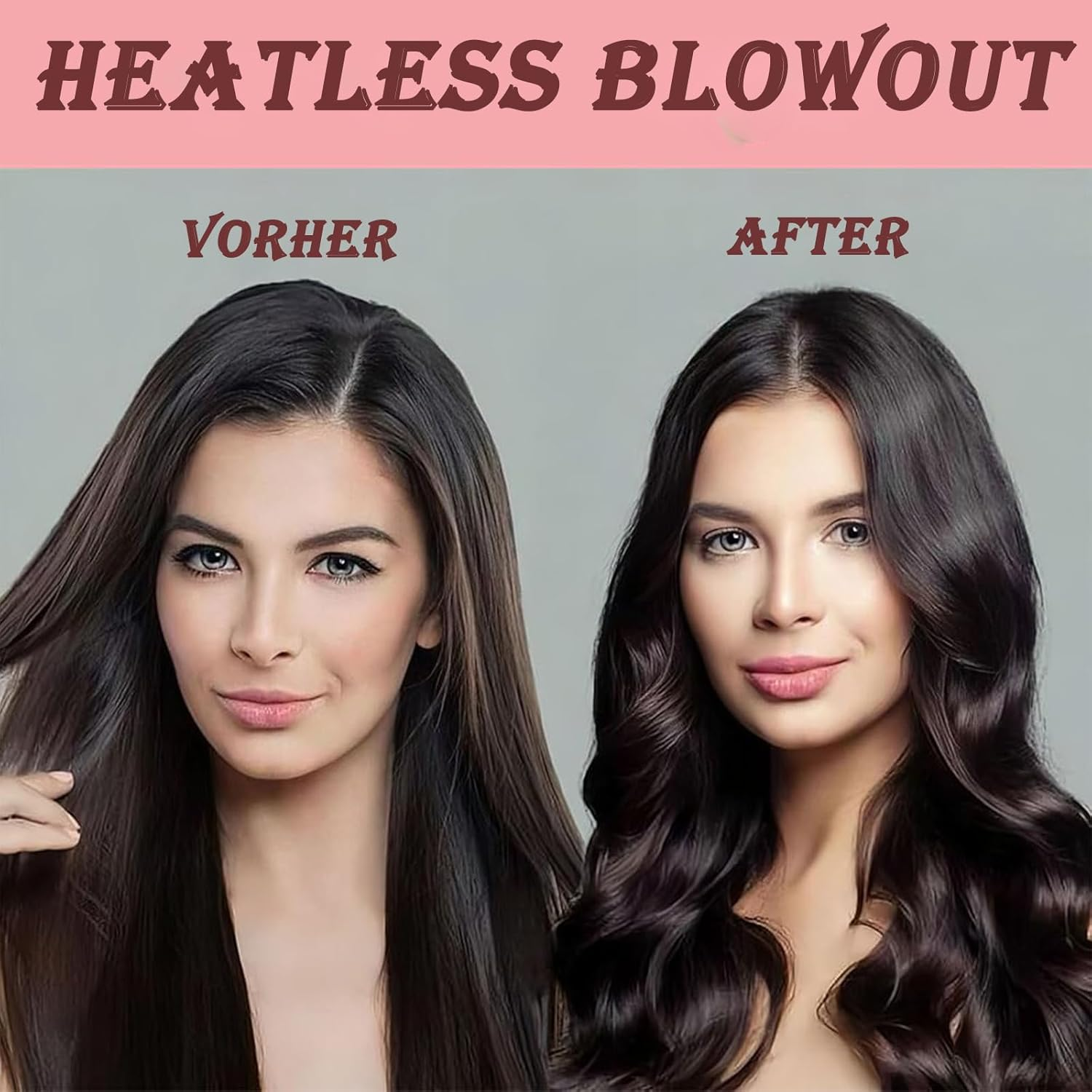 Pack of 3 Heatless Blowout, Heat-Free Curlers, Blowout Hair Overnight, Heatless Curls Band, Blowout Curls without Heat, Curlers Heatless Curls for All Hair Types (Black) image number 1