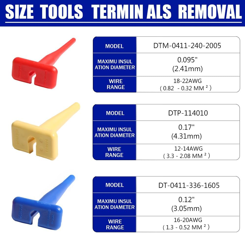 Aikoolwer Deutsch Connector Kit 2 3 4 6 8 12 Pin DT Connectors Size 16 Stamped Contact Automotive Electrical Waterproof Deutsch Terminal Removal Tool image number 4