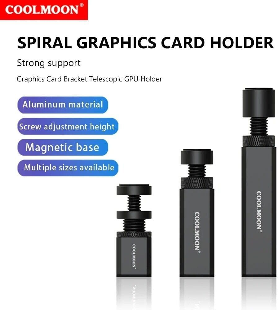 COOLMOON Aluminum Alloy Chassis Graphics Card Bracket 5.0-8.0Cm (Black) image number 1