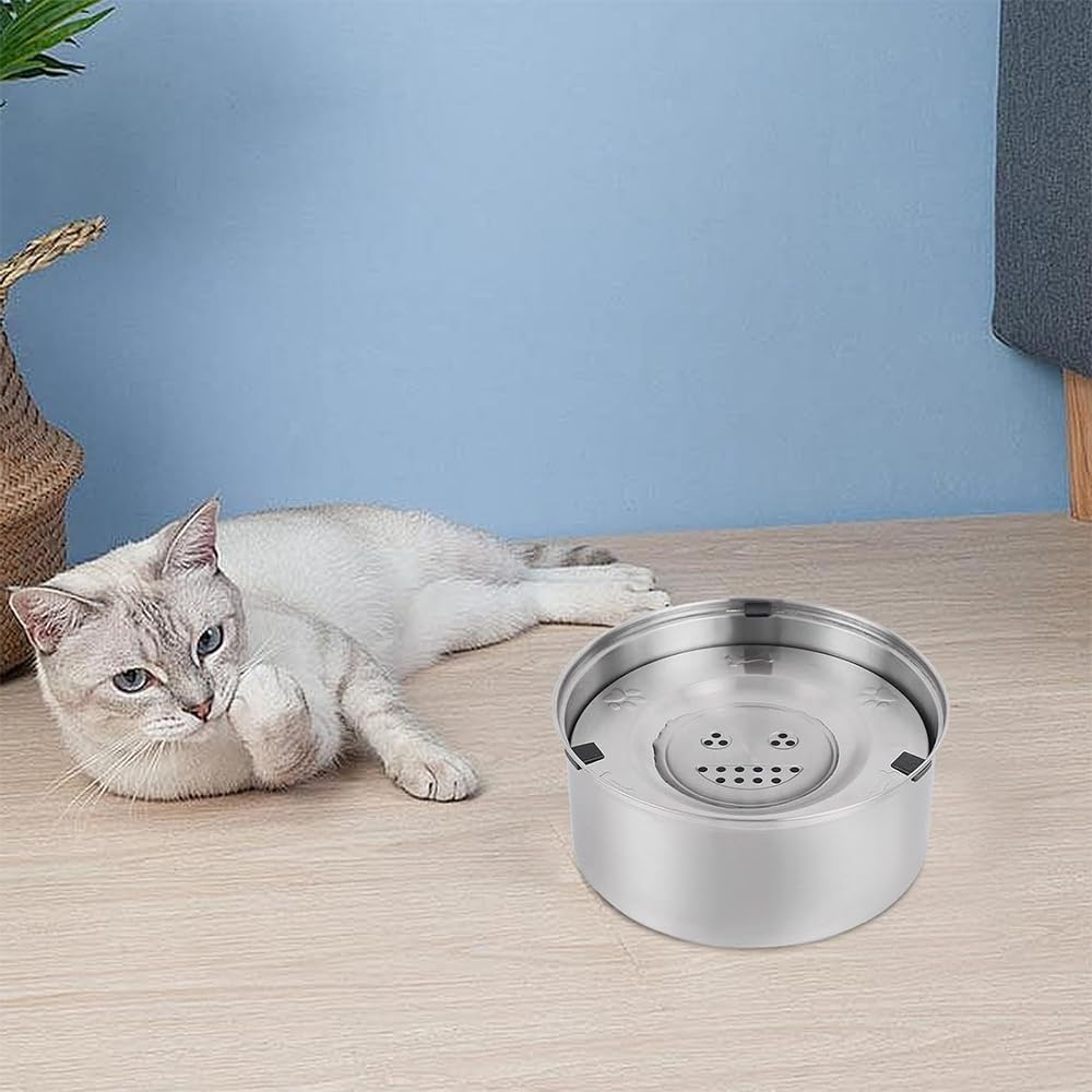 No Spill Pet Water Dispenser, No Splash Dog Water Bowls, Stainless Steel Slow Drinking Bowl, Vehicle Carried Travel Bowl for Dogs, Cats and Pets image number 1
