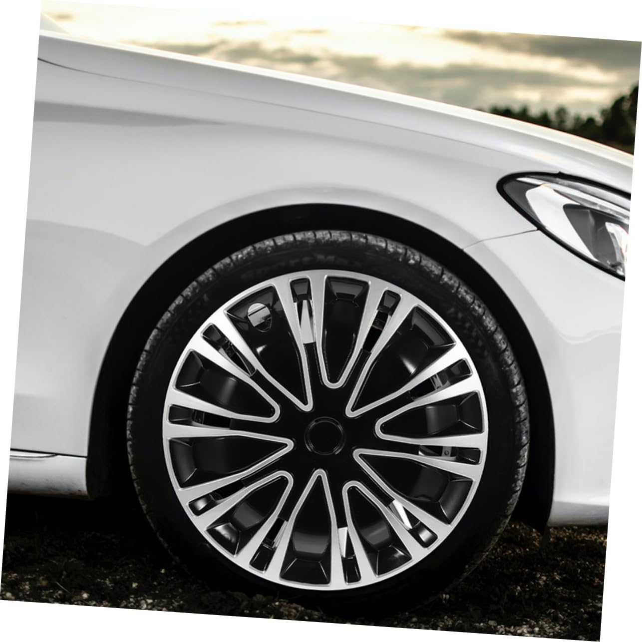 LALADEFIEE 2Pcs Hubcap Decoration Wheel Rim Cover Car Hubcaps Decorative Hub Cap for Automotive Use image number 4