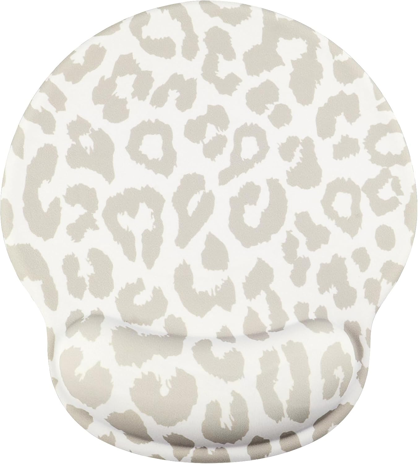 Leopard Mouse Pad Wrist Support Wrist Rest, Ergonomic Mouse Pad with Non-Slip Base for Office Gaming Working Computers,Desk Accessories Pain Relief Mouse Mat for Home&Game Decor, Beige