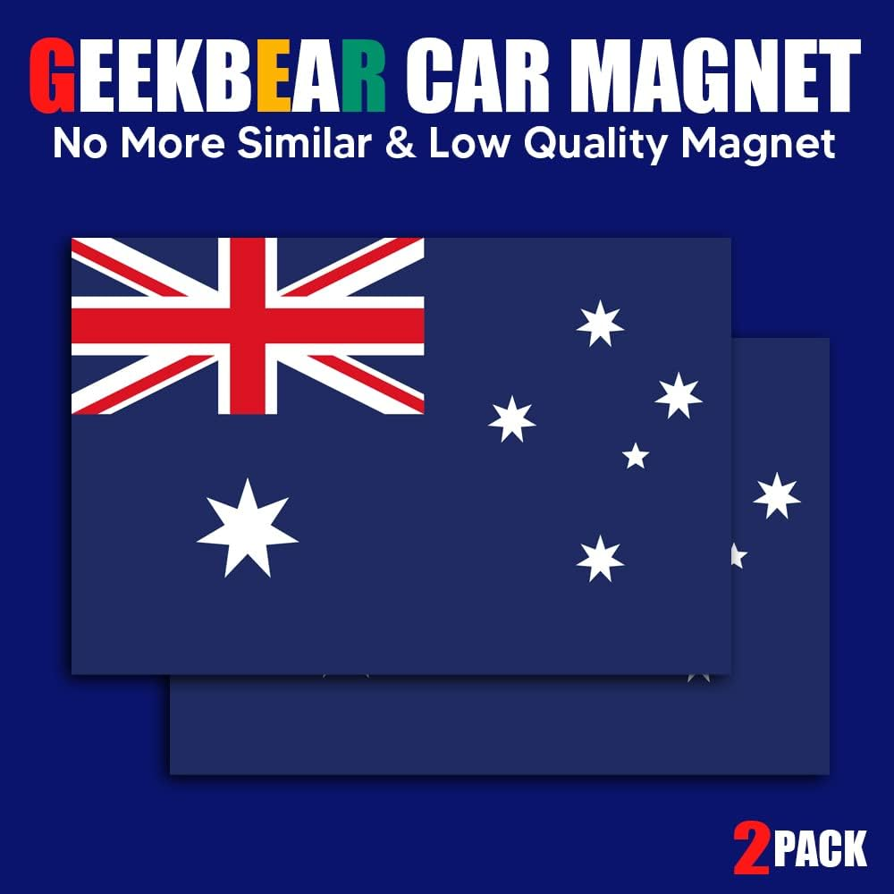 GEEKBEAR National Flag Car Magnet (Australia, 2 Pack) - Reflective Waterproof Durable Magnetic Sign - 6 X 4 In&hellip; image number 4