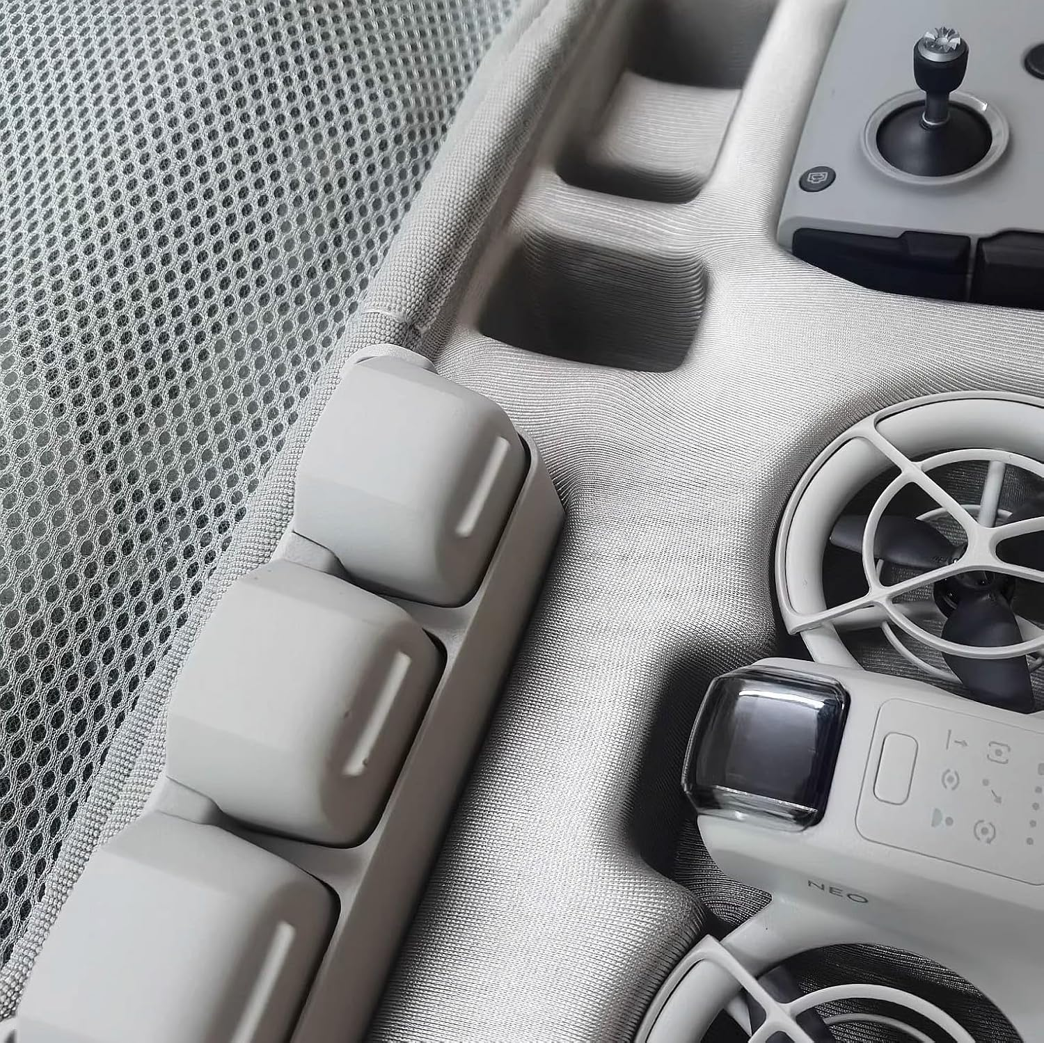 JZK Hard Carrying Case for DJI Neo Drone and Accessories, Water Resistant Storage Box with Shoulder Strap for DJI Neo Fly More Combo, Portable Travel Carrying Case, Grey, Compact Storage Bag With, image number 6