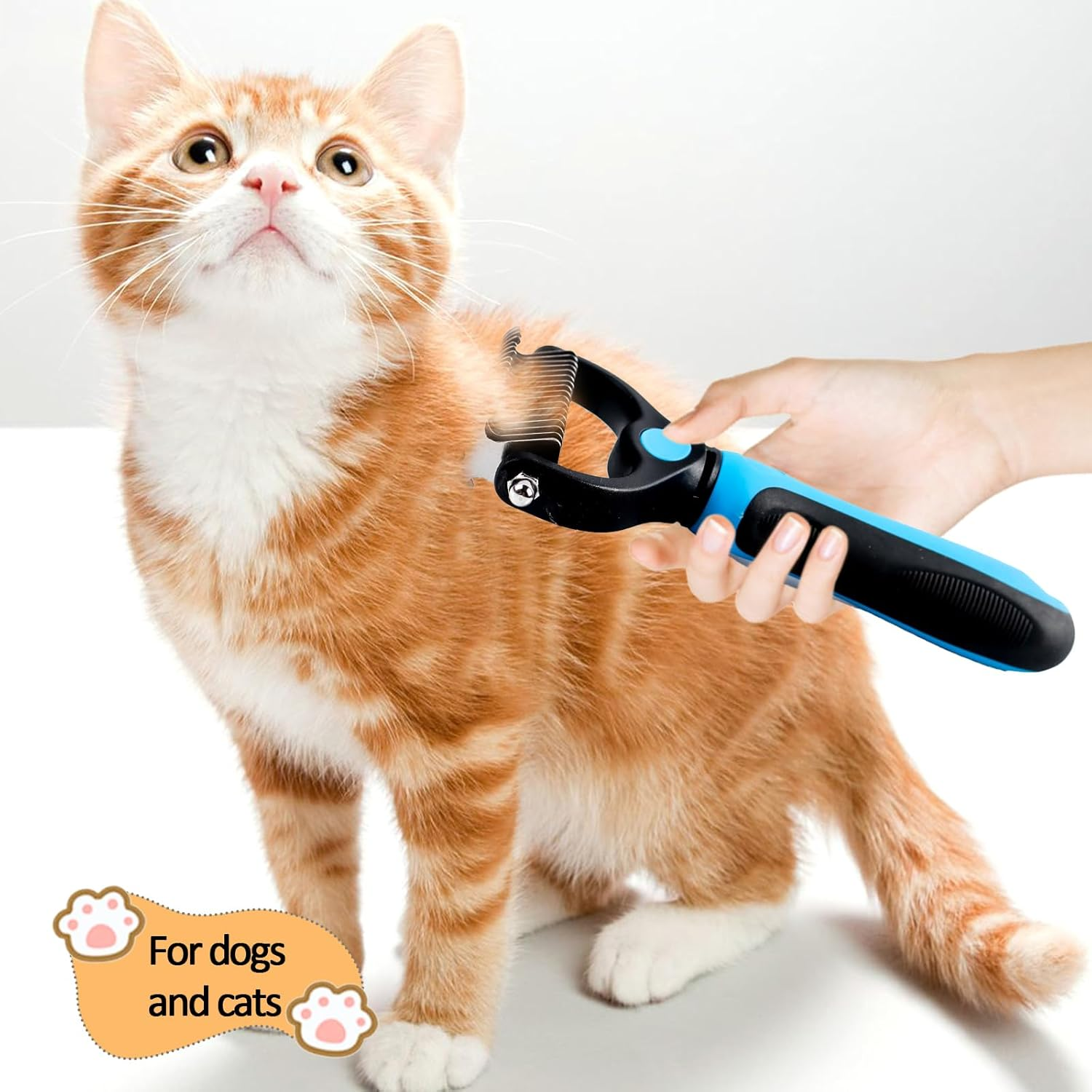 Undercoat Brush for Dogs, 17 Teeth 9 Teeth 2 in 1 Animals Dog Brush Cat Brush, Pet Detangling Comb, Dematting Comb for Dogs and Cats, Long Hair, Medium Hair, Curly Hair Undercoat Brush image number 4