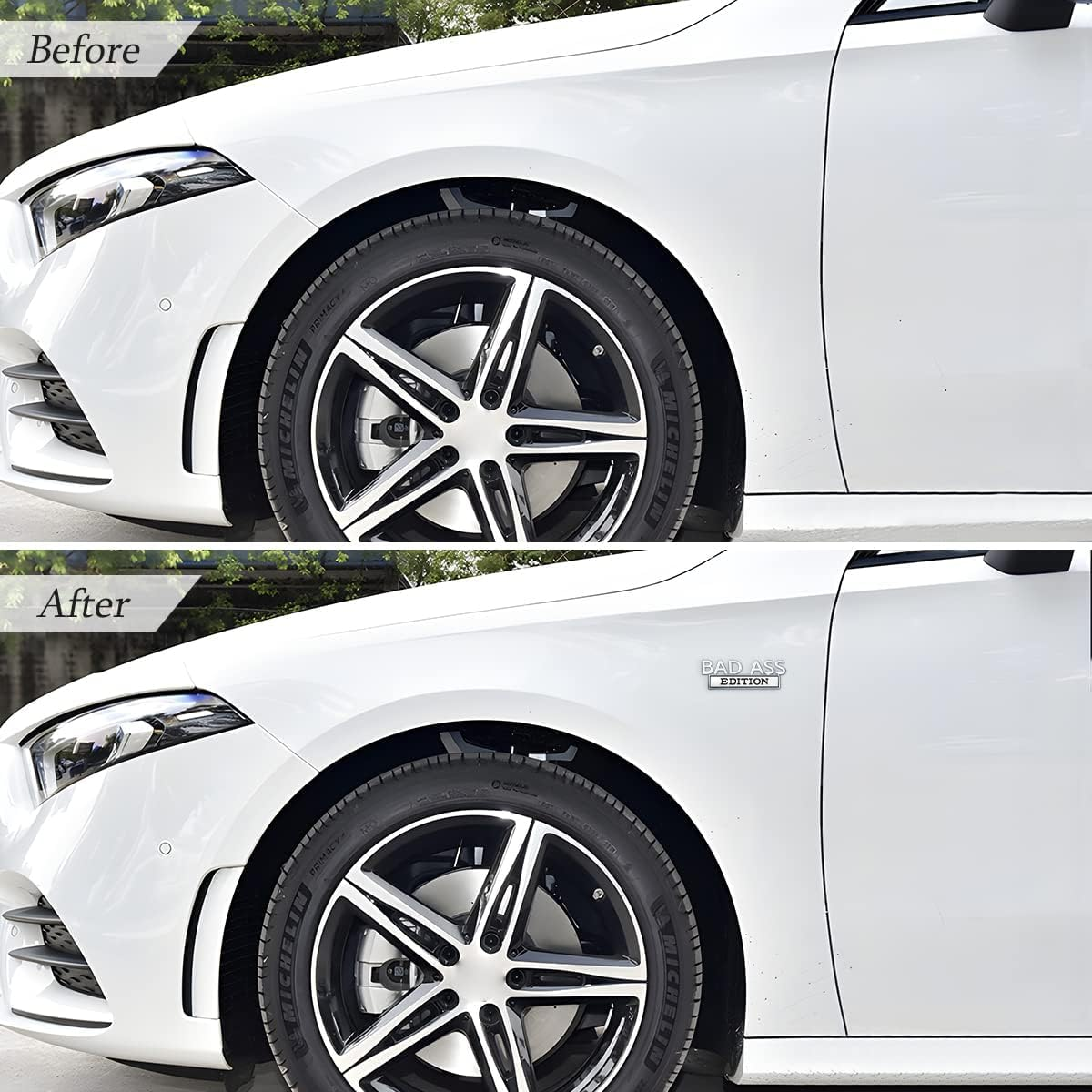 Car Bad Ass Edition Emblem, 3D Fender Badge Decal Car Sticker with 3M Adhesive, Auto Accessories for Tailgate Front Grille Hood Trunk (Silver/Black) - Black/Red image number 5