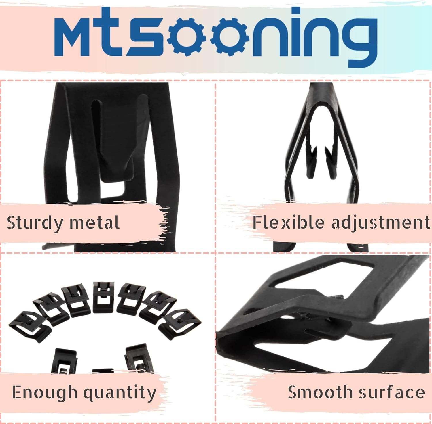 Mtsooning 20PCS Metal Console Trim Clips, Car Front Dash Dashboard Panel Retainer Replacement for Universal Cars Sahara JK Ford Mazda Toyota image number 3