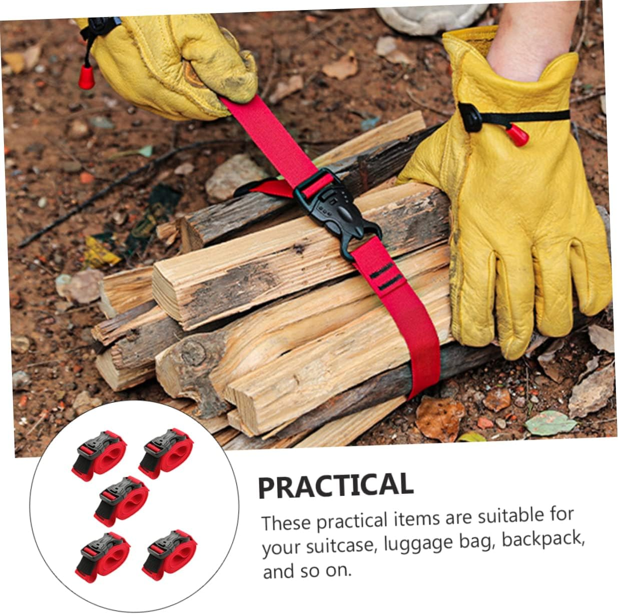 Gadpiparty 5Pcs Bag Straps Lashing Straps for Luggage Cargo Suitcase Nylon Lashing Belts Multi-Functional image number 1