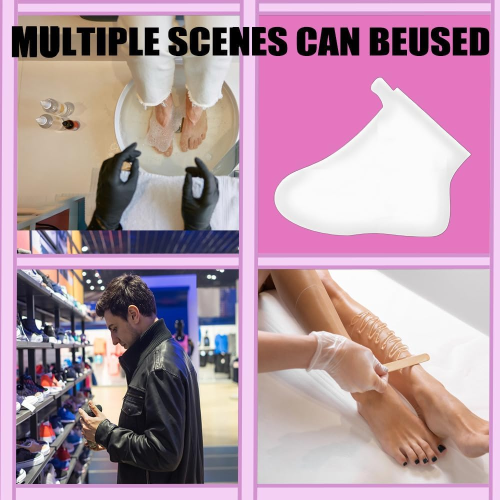 Pack of 100 Clear Plastic Disposable Boots Paraffin Bath Liner Foot Mask for Foot Pedicure Hot Spa Wax Treatment Foot Covers Bags Paraffin Foot Mask Socks image number 6