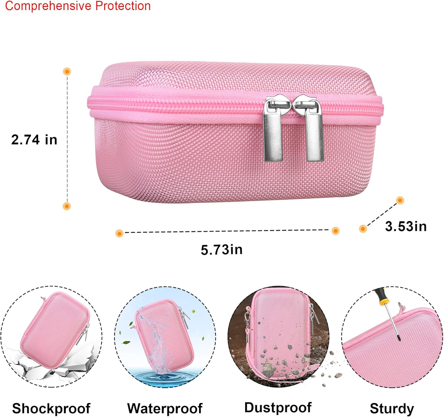 Elonbo Camera Carrying Case for Sony RX100 VII/ RX100 VI/ RX100 V/ RX100 IV/ RX100 III Compact Digital Camera, Sony Vlogging Camera Travel Bag, Sony Video Streaming Camera Storage Holder. Pink - Blue image number 7