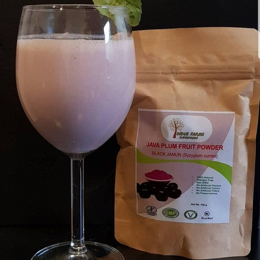 Java Plum Black Jamun Fruit Powder Tangy Sweet Flavour, Natural Bright Pink to Purple Food Colouring 100G image number 3