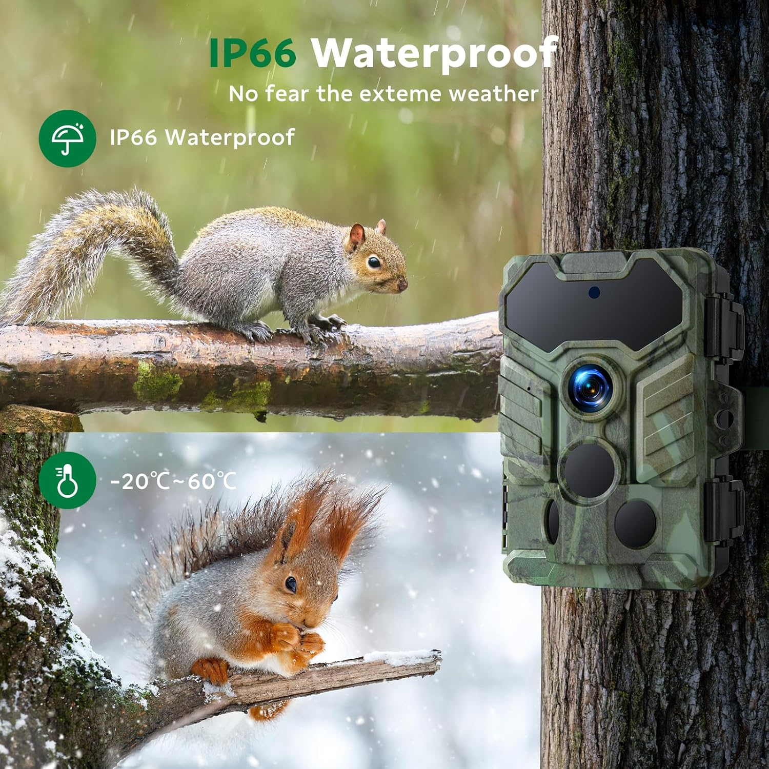 Trail Camera Wifi, 32MP 1080P Game Camera with Low Glow Night Vision, 0.1S Trigger Speed 130&deg; Wide-Angle Motion Activated IP66 Waterproof image number 6