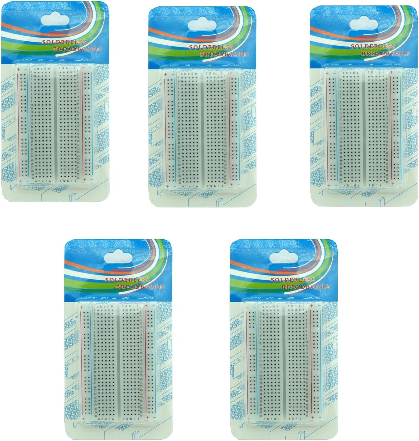 DIGISHUO 5Pcs 400 Ties Mini Solderless Breadboard Universal 400 Contacts Solderless Breadboard 400 Points Prototyping Shield for Electronics Testig DIY image number 5