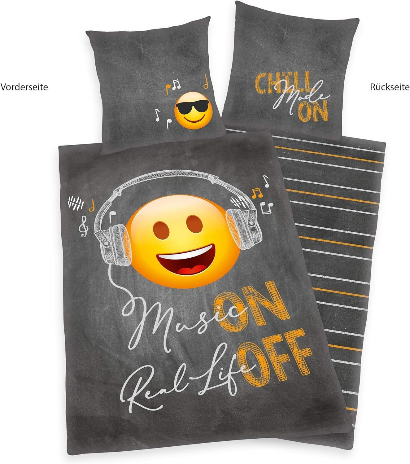 Emotix Emot!X Bed Linen Smooth Music Real Life on off 135 X 200 Cm Gift New Wow - All-In-One-Outlet-24 - image number 6