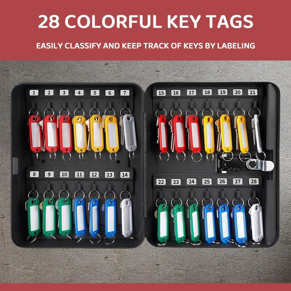 Secure Storage Cabinet with Combination Lock &ndash;28 Key Cabinet, Metal Lock Box, Filing Cabinet, Tool Locker & Portable Safe for Office, Home, Garage, Dorm image number 2