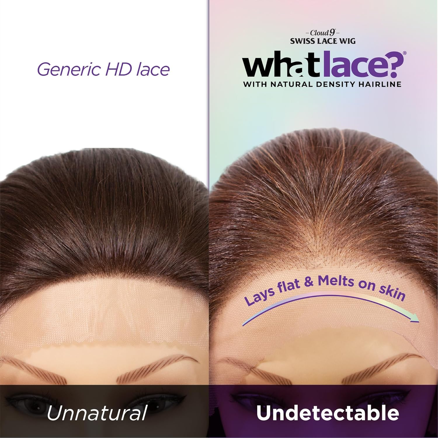 Sensationnel What Lace 13X6 Wigs - Glenna Lacefrontal Hand Tied Glueless Synthetic with Natural Density Preplucked Hairline (1B OFFBLACK) image number 6