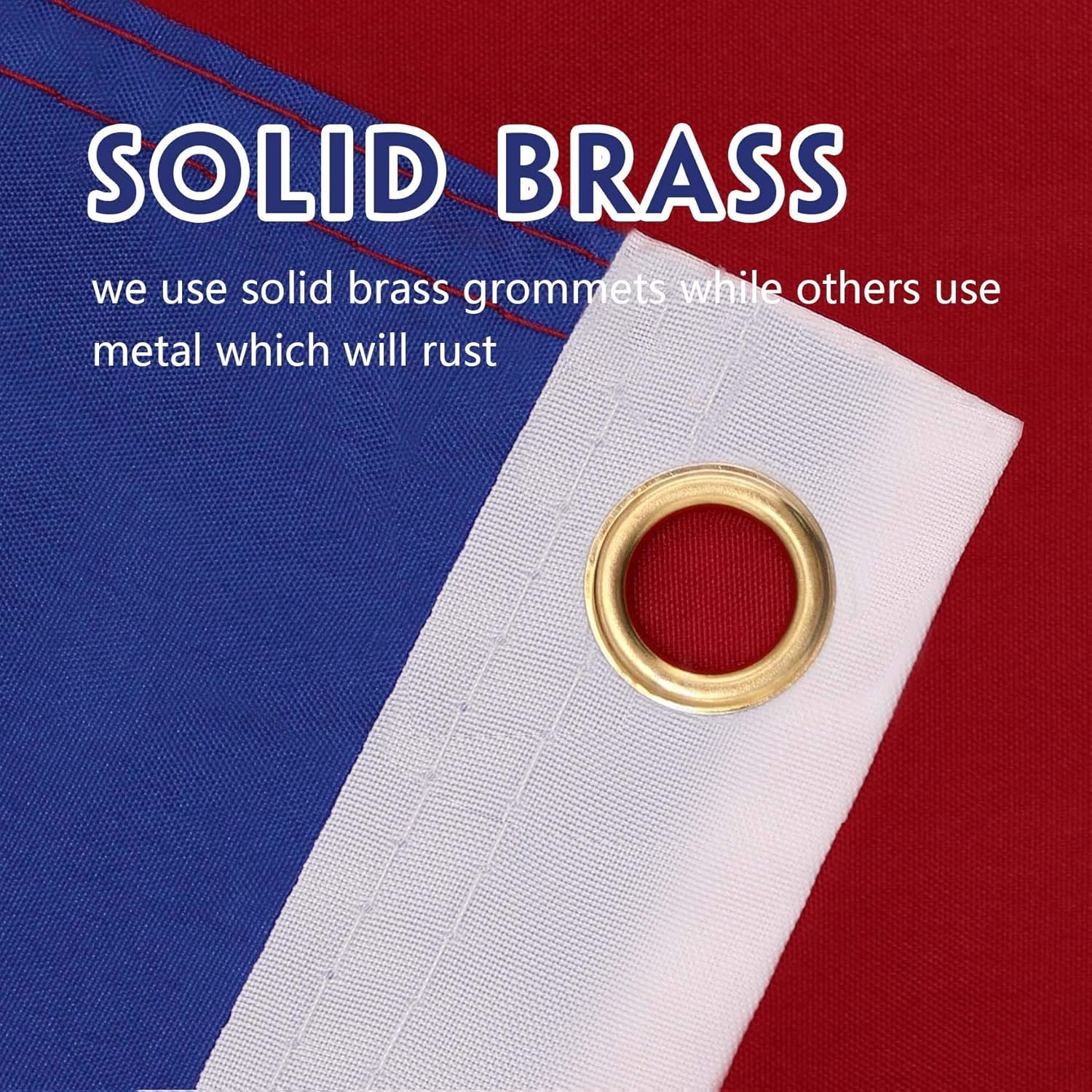 Texas State Flag with Brass Grommets Lone Star Flags Thick Fabric Double Stitched Outdoor/Indoor Use TX Flag 3X5 Ft image number 2