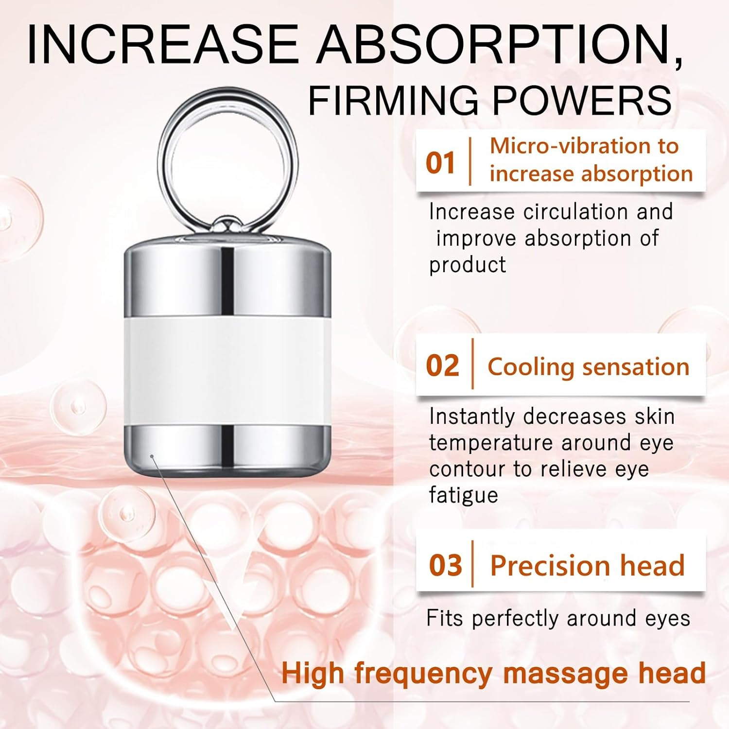 Longfng Electric Eye Massager Cream, Firming Anti-Wrinkle Treatment with Multi-Peptide, Relief for Tired Eyes, for Dark Circles, Puffiness, Fine Lines, Wrinkles, Moisturizing image number 3